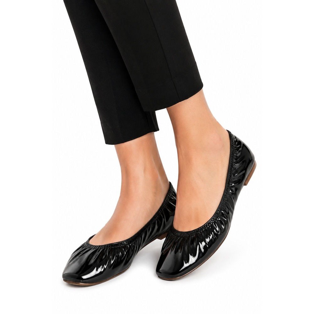 Lanvin Ballet Flats Womens 9.5 Black Patent Leather Slip On‎ Designer Loafers